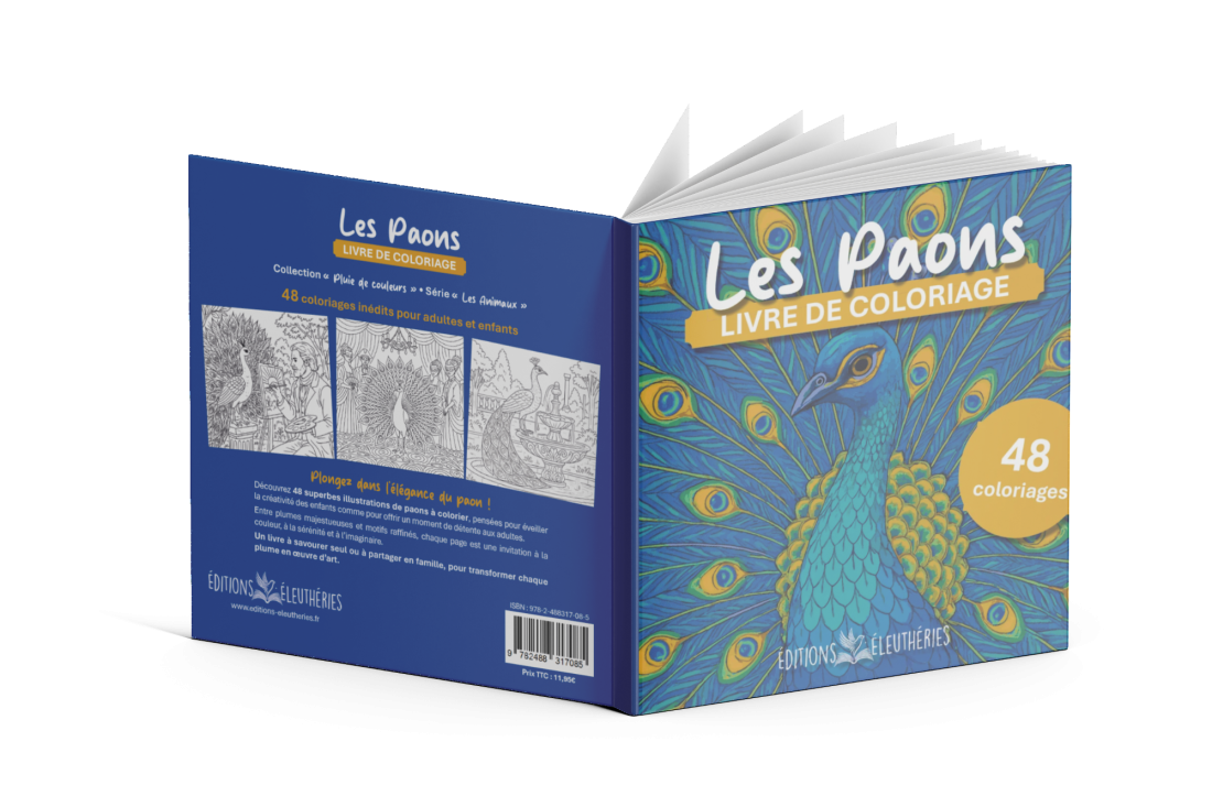 Couverture du livre Les Paons : livre de coloriage