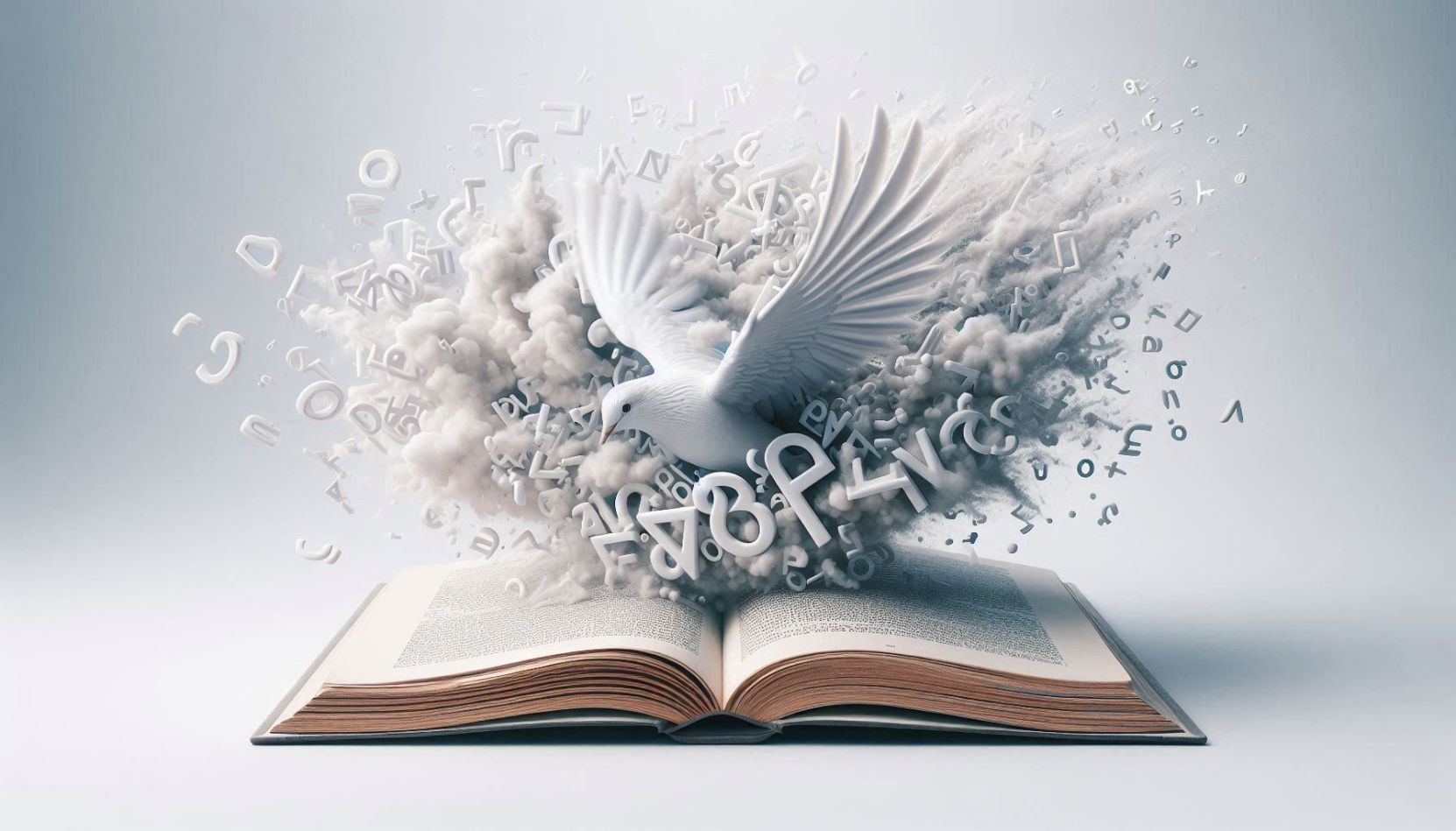 Colombe sortant d'un livre