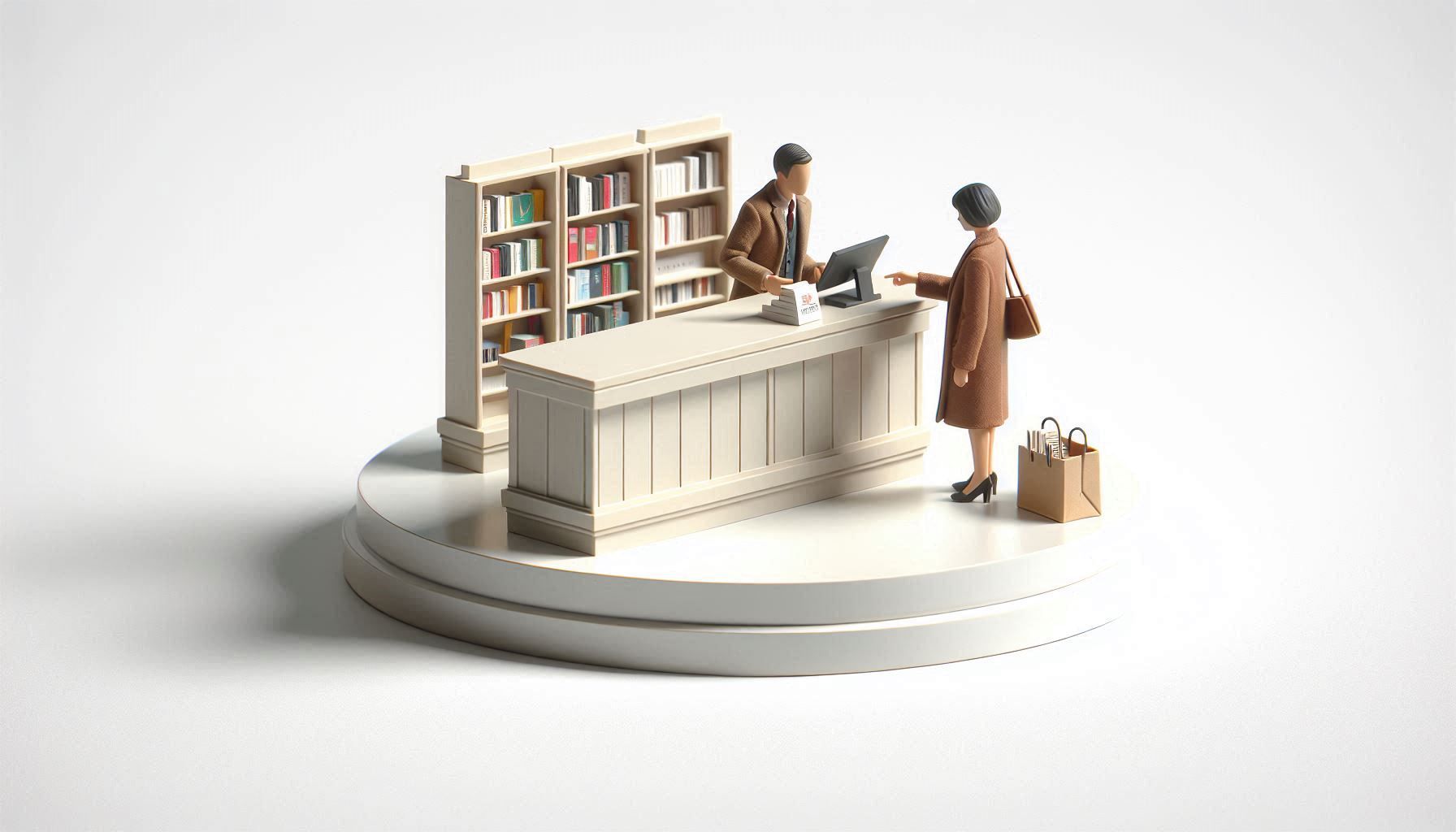 Illustration Éditions Éleuthéries : libraire et une cliente